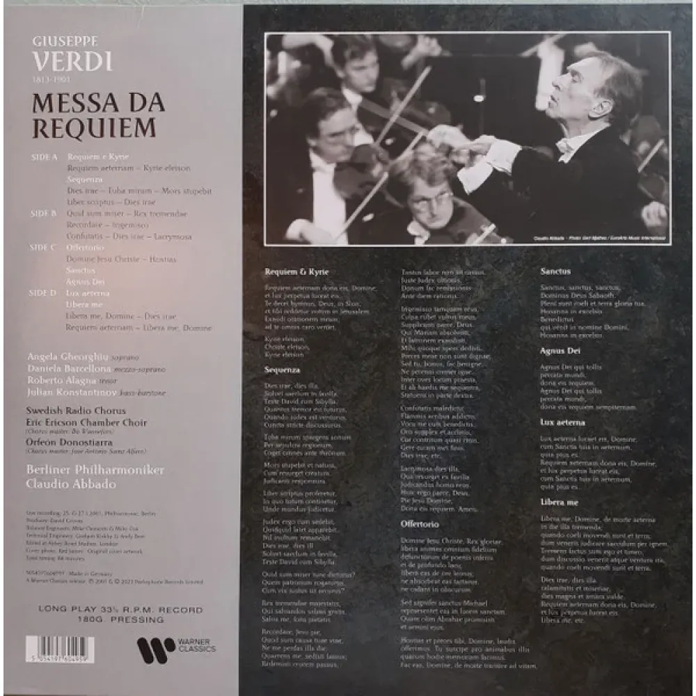 Giuseppe Verdi, Claudio Abbado, Berliner Philharmoniker – Messa da Requiem 2LP