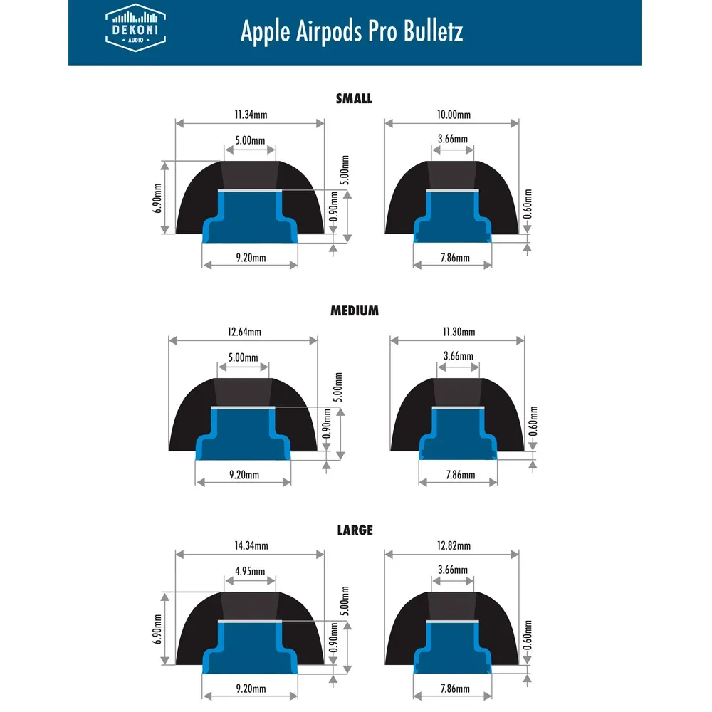 Dekoni Audio Bulletz for the Apple Airpods Pro Small Single Pair