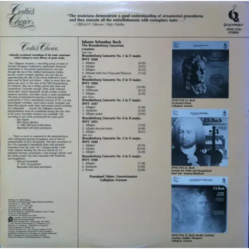 J. S. Bach – The Brandenburg Concertos LP