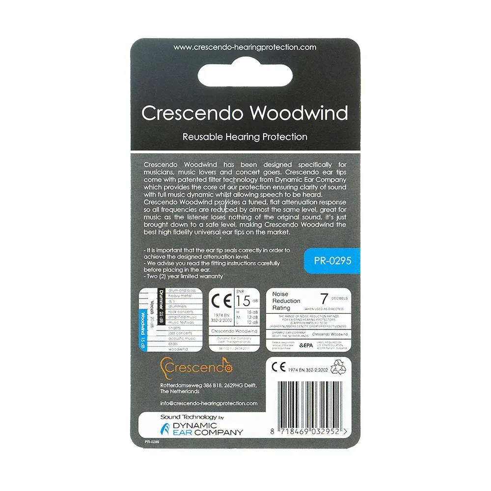 Dynamic Ear Company Crescendo Woodwind 15