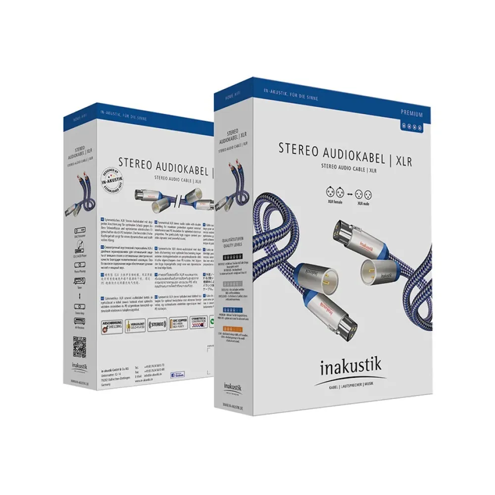 Inakustik Premium Audio Cable, XLR M-F, Pair, 1.5m