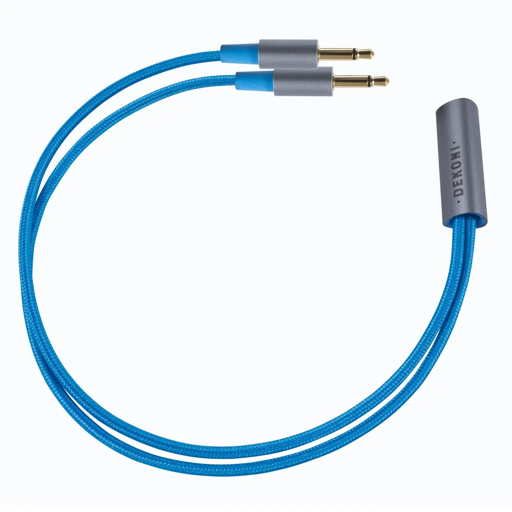 Dekoni Audio Postsplit 3.5mm with Nylon Woven Jacket Blue