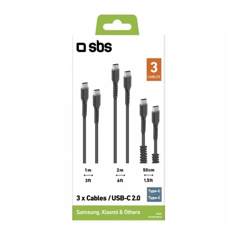 SBS Mobile USB Type-C / Type-C Cables TEKITCC3IN1K