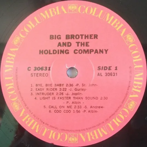 Big Brother & The Holding Company – Big Brother & The Holding Company Ft. Janis Joplin LP