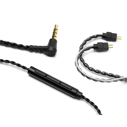 64 Audio Cable Black With Mic 2-Pin 3.5mm