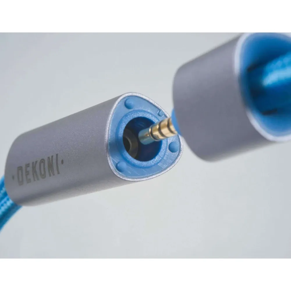 Dekoni Audio Postsplit 3.5mm with Nylon Woven Jacket Blue