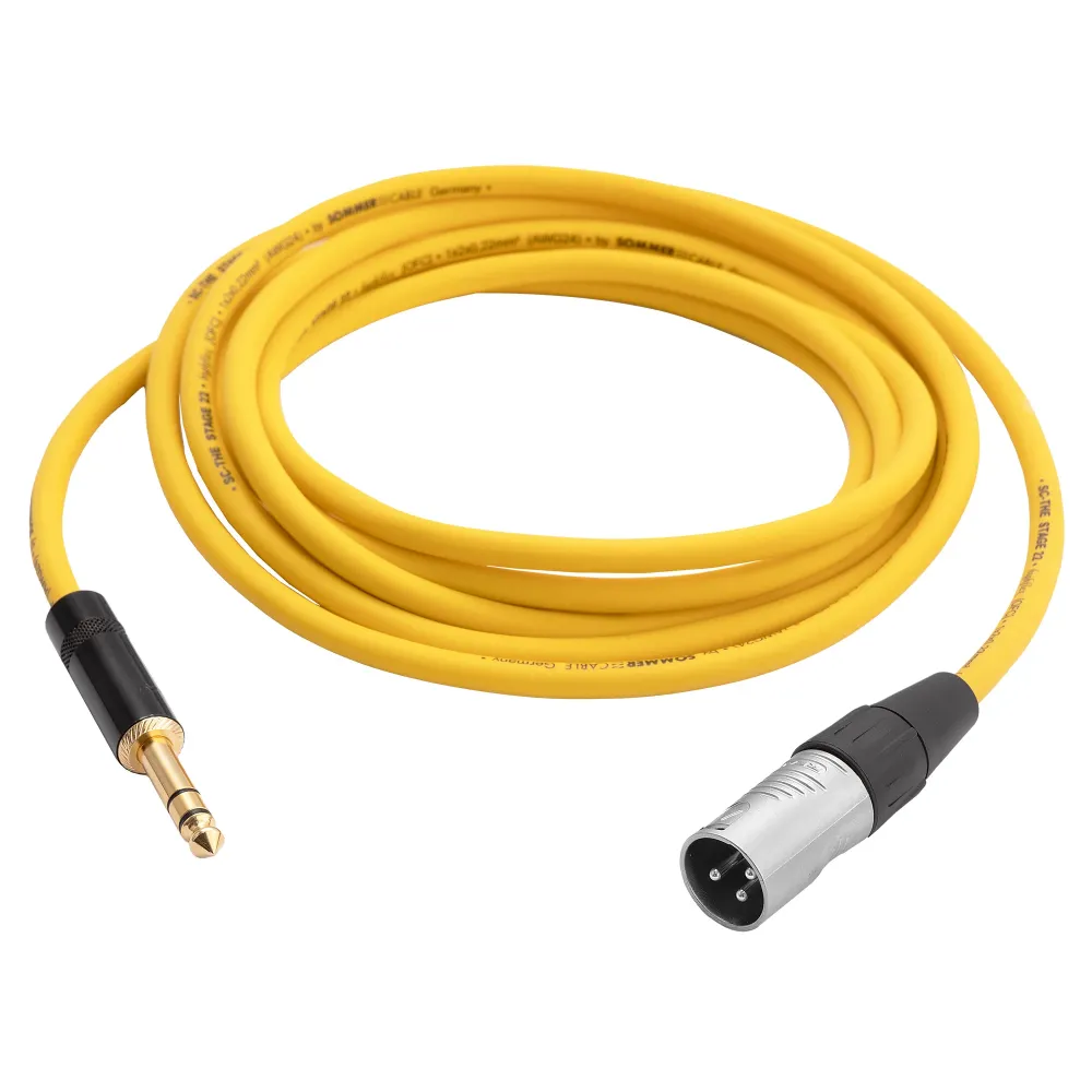 HeadMade Pro XLR-M - 6.3mm stereo Yellow 3m