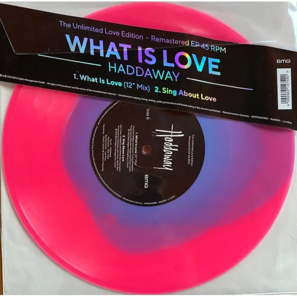 Haddaway – What Is Love - Fluorescent Blue-in-Pink - LP