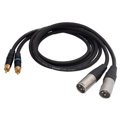 HeadMade Pro 2RCA - 2XLR-m Black 1m