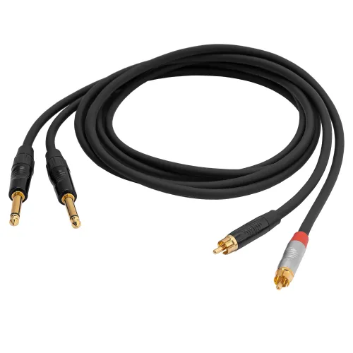 HeadMade Pro 2RCA - 2x6.3mm Black 1.5m