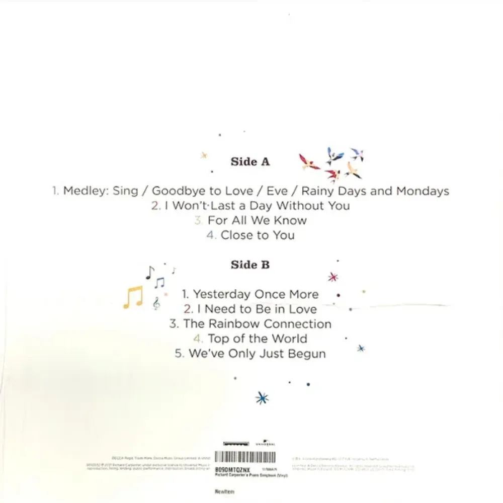 Richard Carpenter – Richard Carpenter's Piano Songbook - LP