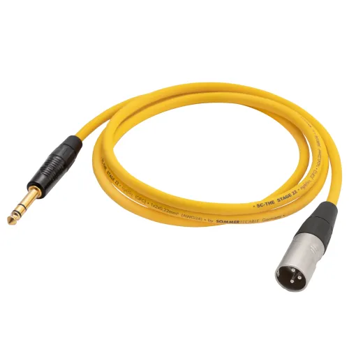 HeadMade Pro XLR-M - 6.3mm stereo Yellow 1.5m