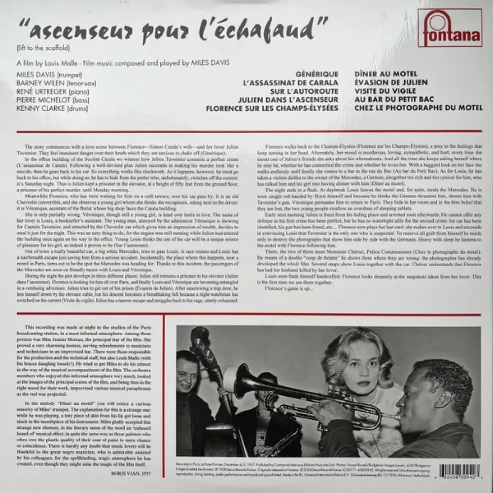 Miles Davis – Ascenseur Pour L'echafaud - LP