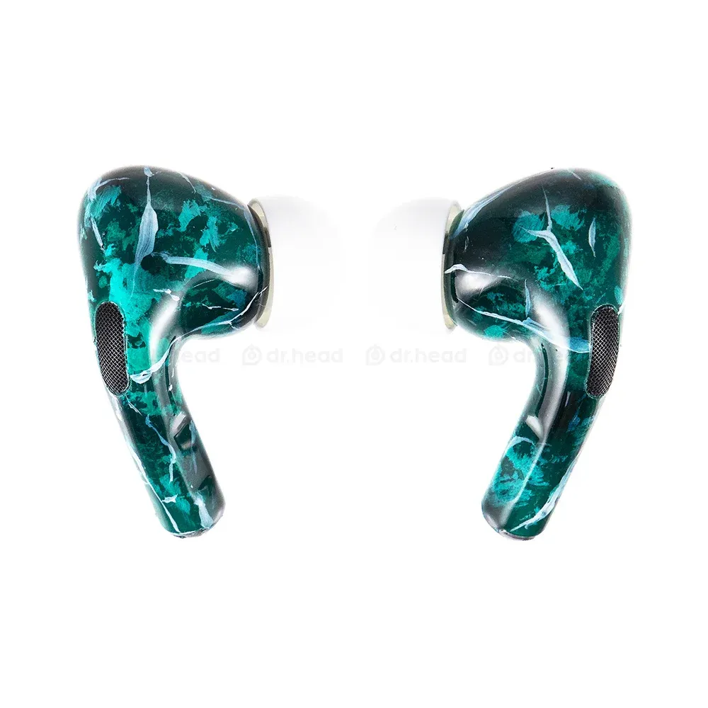 Apple AirPods Pro 2nd gen with MagSafe USB-C (2023) Green Marble Total Gloss