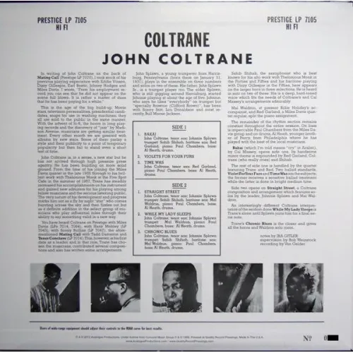 John Coltrane – Coltrane (Analogue Productions) LP