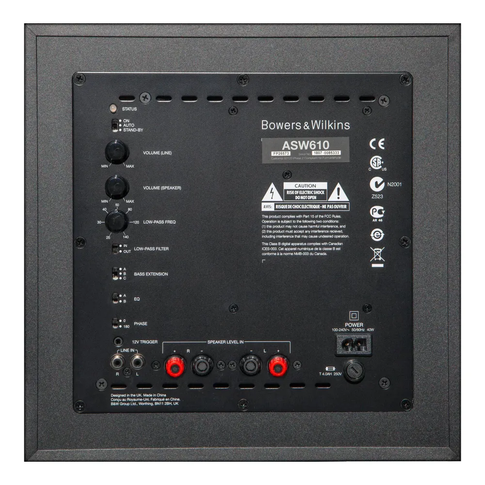 Bowers & Wilkins ASW610 Matte Black