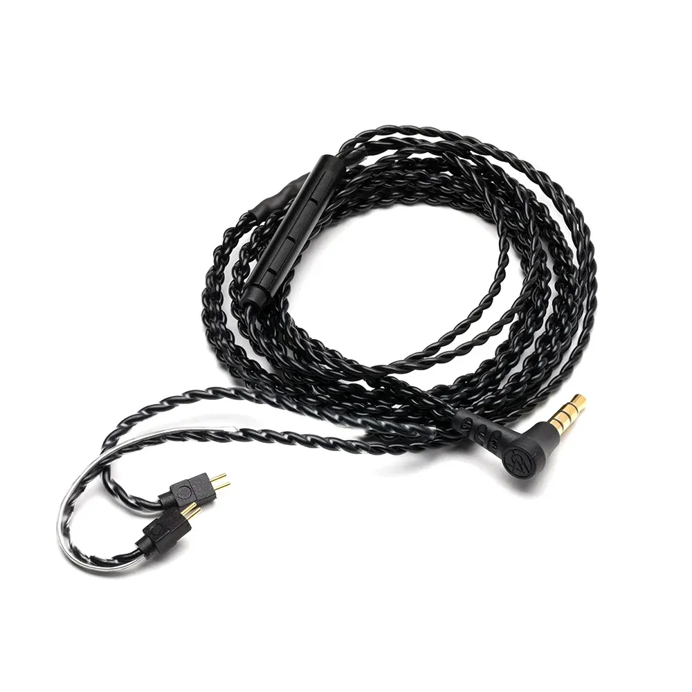 64 Audio Cable Black With Mic 2-Pin 3.5mm