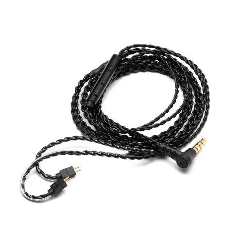 64 Audio Cable Black With Mic 2-Pin 3.5mm
