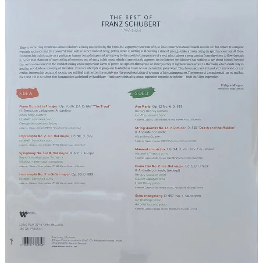 Various - The Best Of Franz Schubert - LP