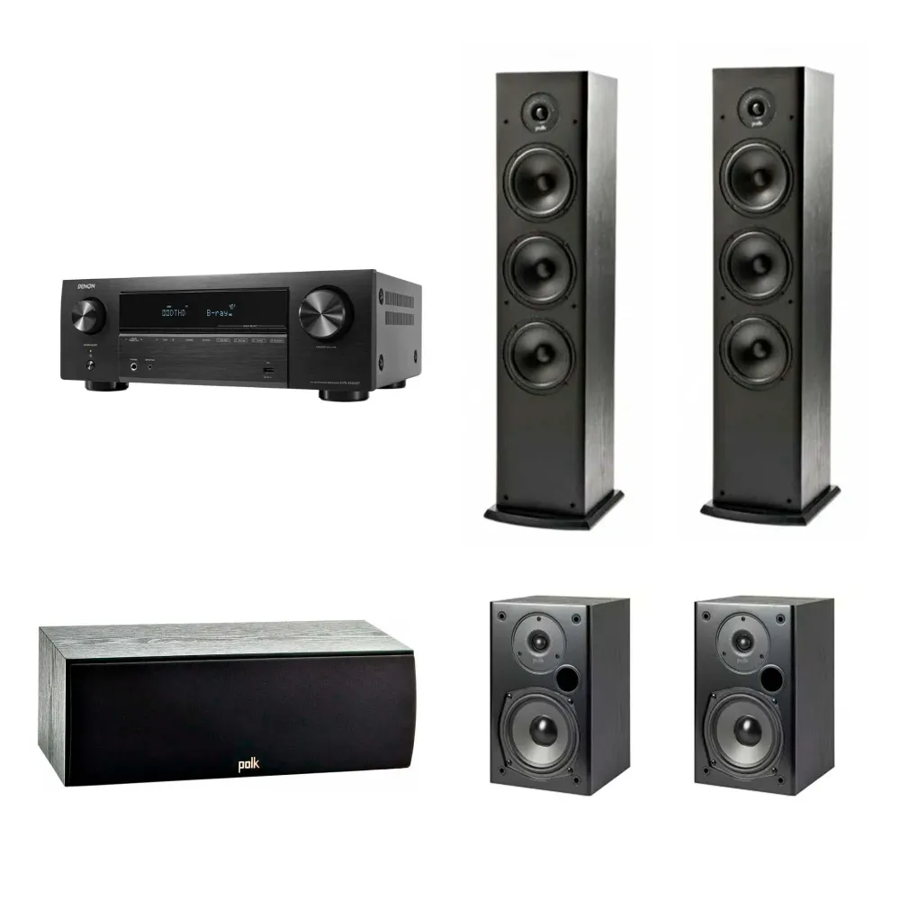Denon AVR-X580BT + Polk T Series 5.0 Set Black
