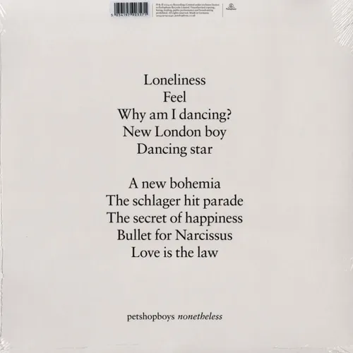 Pet Shop Boys - Nonetheless - Clear LP