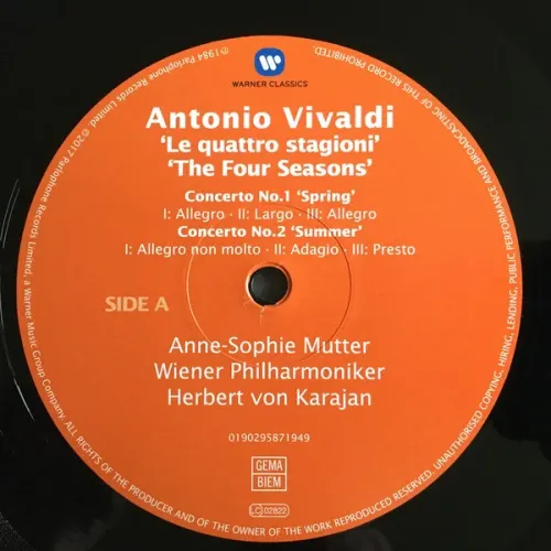 Vivaldi; Anne-Sophie Mutter; Wiener Philharmoniker; Herbert Von Karajan - Le Quattro Stagioni The Four Seasons Die Vier Jahreszeiten