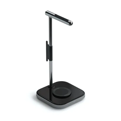Satechi 2-in-1 Headphone Stand with Wireless Charger Grey