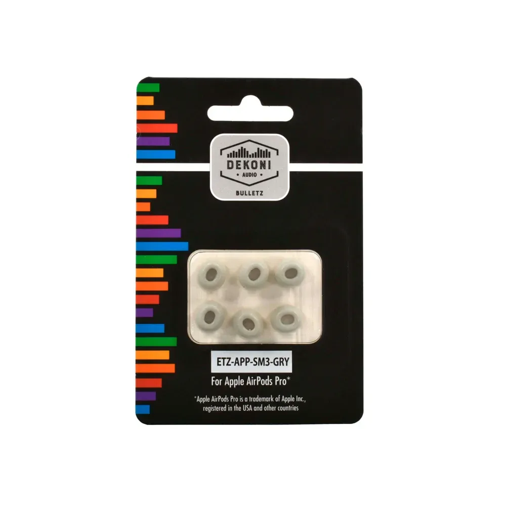 Dekoni Audio Bulletz for the Apple Airpods Pro Small 3 Pack Grey