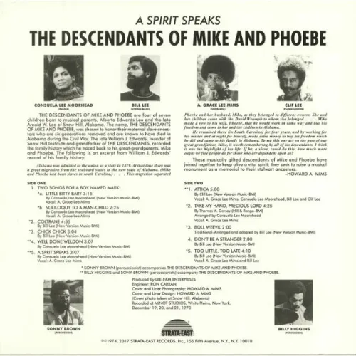 The Descendants Of Mike And Phoebe - A Spirit Speaks - (Pure Pleasure) LP