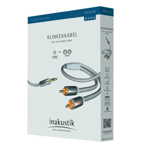 Inakustik Premium MP3 Audio Cable 3.5 Phone 2RCA 3м