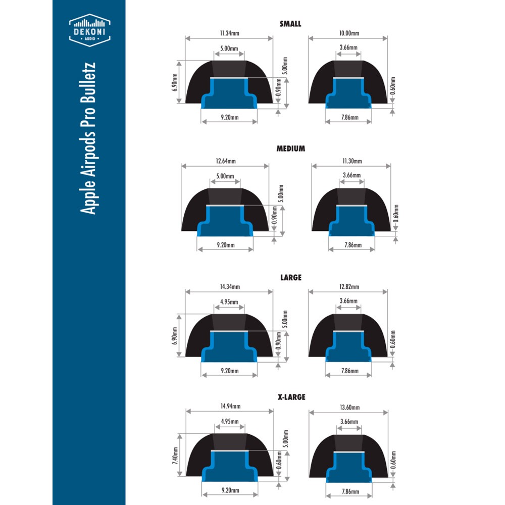 Dekoni Audio Bulletz for the Apple Airpods Pro Extra Large Single Pair